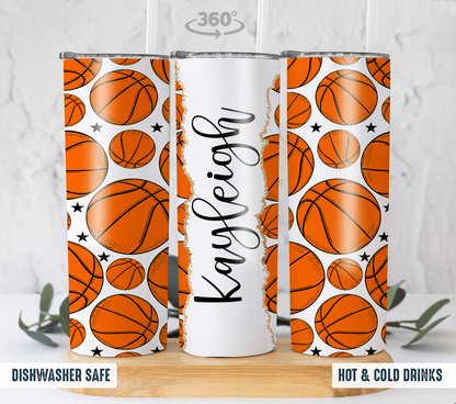 Doodle Sport Ball - Personalized Custom 20oz Skinny Tumbler Cup - Baseball/Softball Gift for Sport Grandma/Nana/Mimi, Mom, Wife, Grandparent, Granddaughter