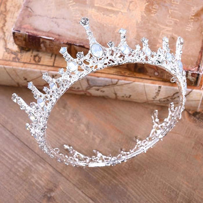 Moonlight Ice Queen Royalty Crown Tiara in Opal and Champagne Gold | Gift Shop & Gift Wrapping | Kitchen + Metal