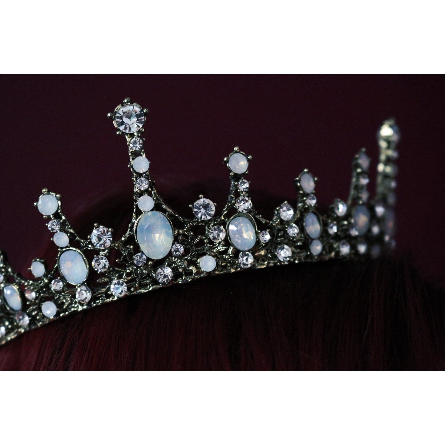 Moonlight Ice Queen Royalty Crown Tiara in Opal and Champagne Gold | Gift Shop & Gift Wrapping | Kitchen + Metal