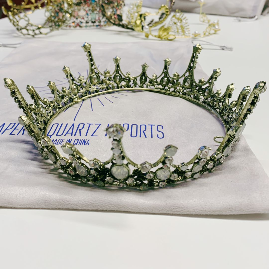 Moonlight Ice Queen Royalty Crown Tiara in Opal and Champagne Gold | Gift Shop & Gift Wrapping | Kitchen + Metal