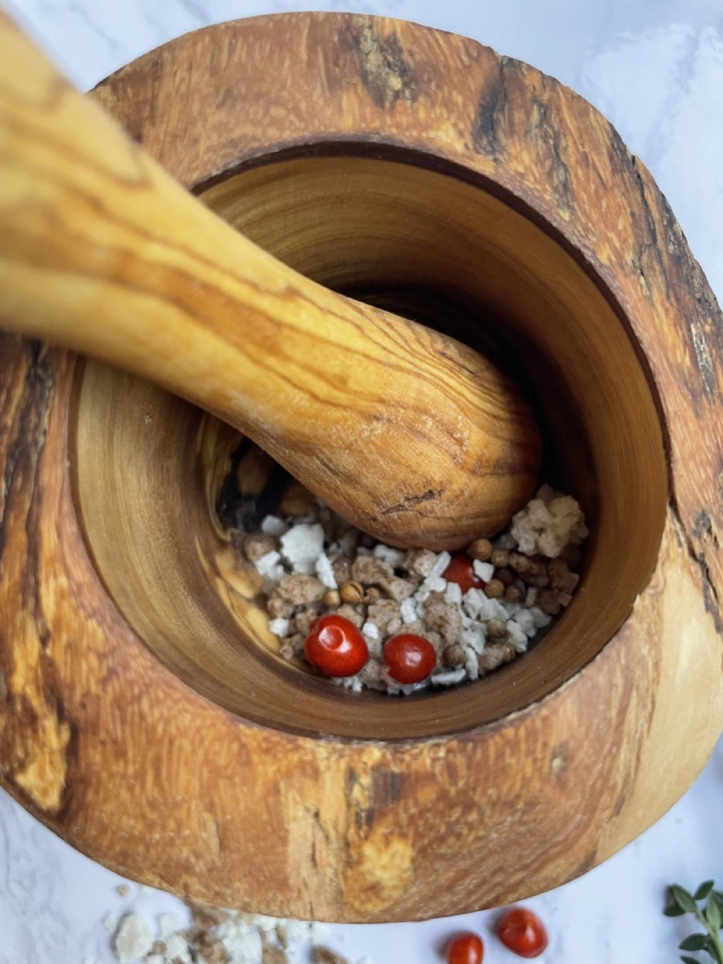 Olive Wood Rustic Mortar and Pestle | Kitchen [Wood] | Kitchen + Metal