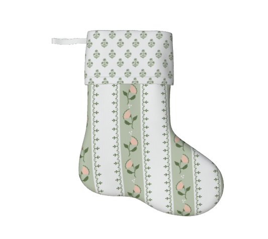 Moss Fretwork Christmas Stocking