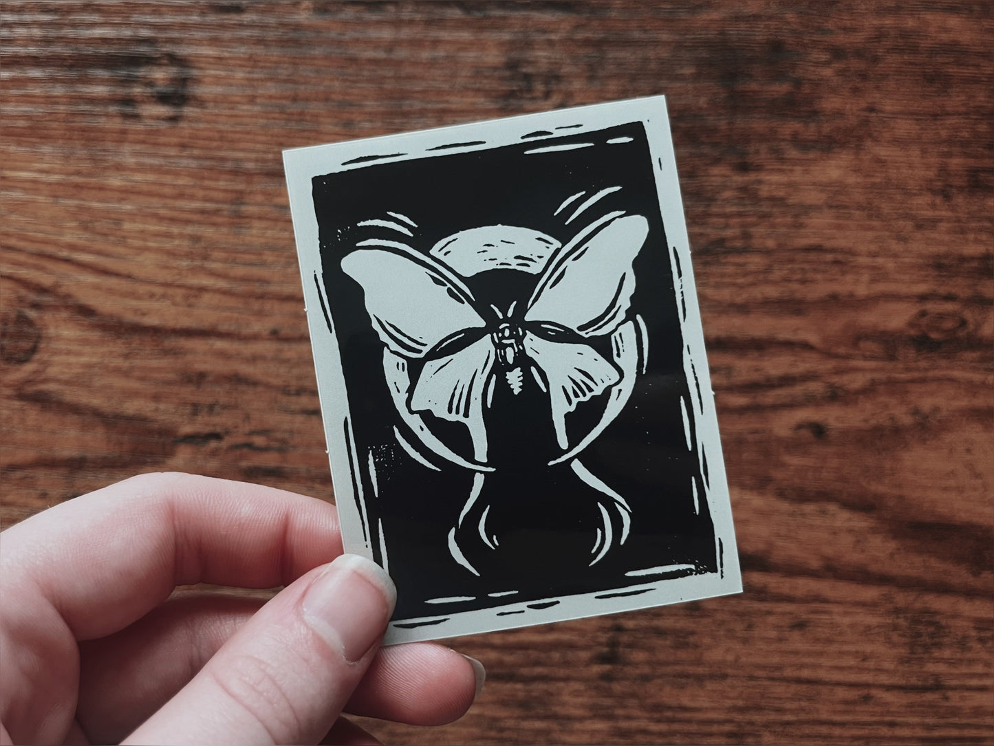 Moth Moon Sticker