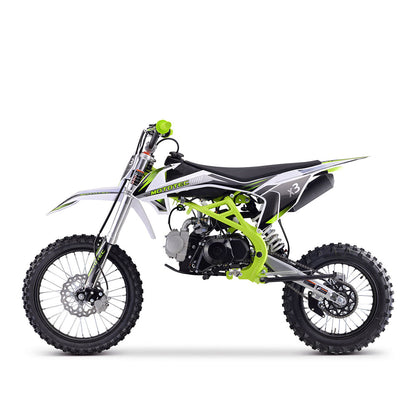 MotoTec X3 125CC 4-Stroke Green Gas-Powered Dirt Bike (95731462)