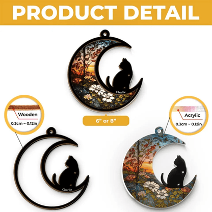 Personalized Cat Window Hanging Suncatcher Ornament - Gift for Cat Owner, Cat Lovers, Cat Mom, Cat Dad