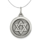 Sterling Silver Antiqued Star of David Medal, 17mm Necklace