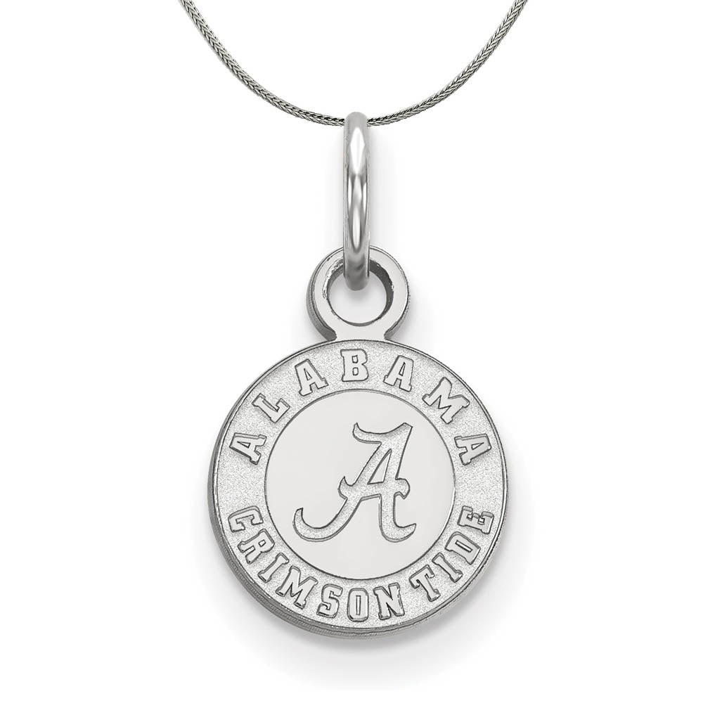 Sterling Silver U. of Alabama XS (Tiny) Disc Pendant Necklace