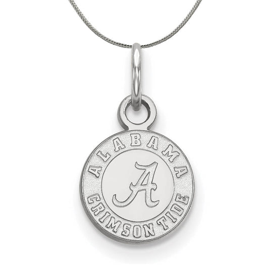 Sterling Silver U. of Alabama XS (Tiny) Disc Pendant Necklace