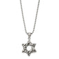 Men's Stainless Steel Antiqued 3D Star of David Necklace, 24 Inch