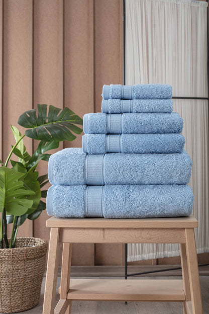 Turkish Cotton Full Bath Towel Set of 6 | Kitchen + Metal