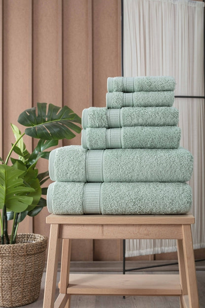 Turkish Cotton Full Bath Towel Set of 6 | Kitchen + Metal