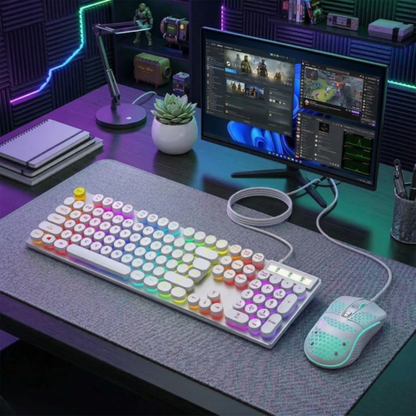 Ninja Dragons Z9i USB Wired Light Up Gaming Keyboard and Mouse Set