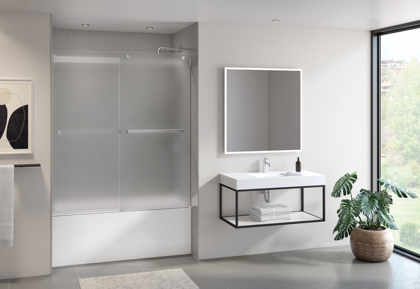 Gemini Plus Tub enclosure Shower Door