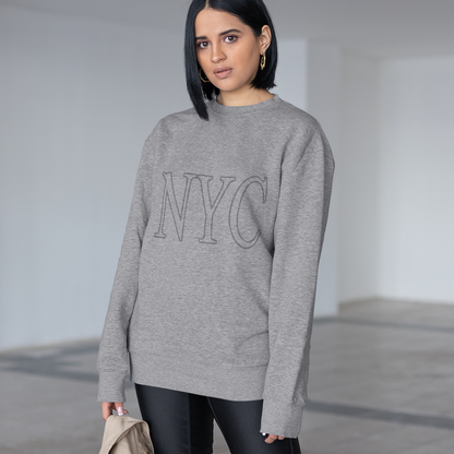Womens Gray NYC Crewneck Sweatshirt