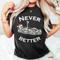 Never Better Christmas Skeleton, Retro, Comfort Colors Tshirt