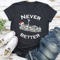 Never Better Christmas Skeleton, Retro Super Soft Tees