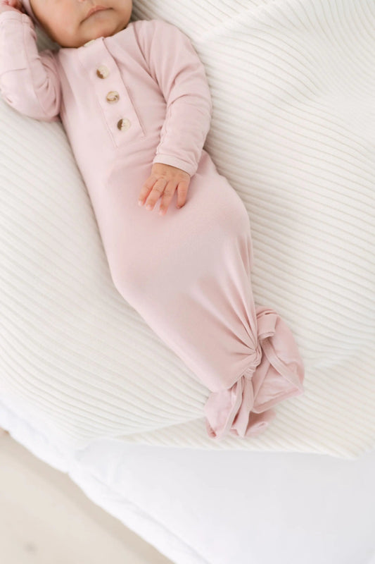 Baby Gowns, Newborn Gowns, Infant Gowns - Newborn Girl Clothes - Dusty Rose