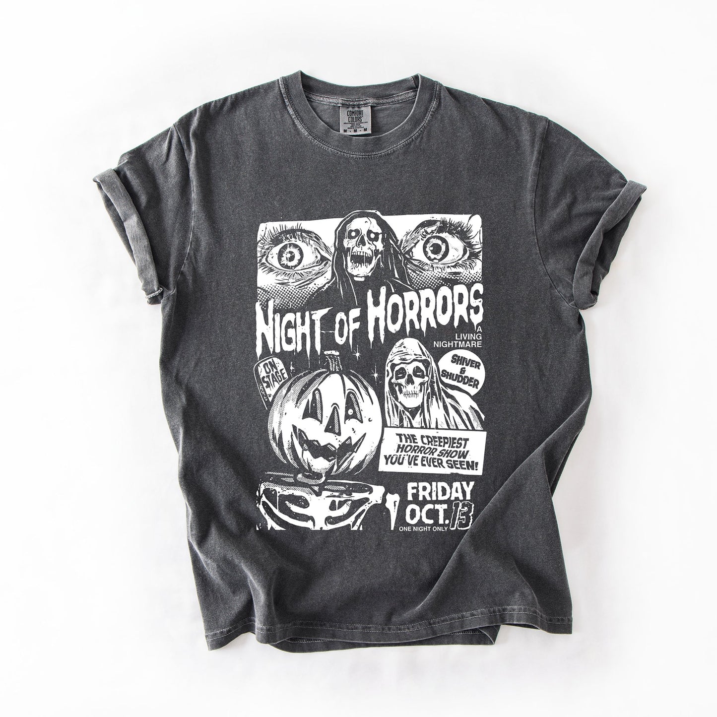 Night of Horrors, Halloween, Spooky, Scary, Witch, Comfort Colors T-Shirt