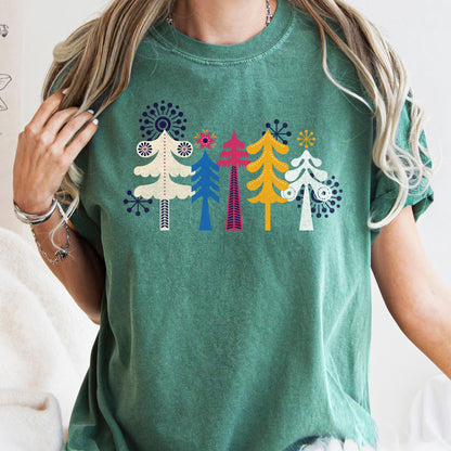 Noel Folk Art, Christmas, Snowflakes, Nordic, Comfort Colors Tshirt