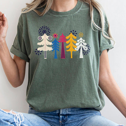 Noel Folk Art, Christmas, Snowflakes, Nordic, Comfort Colors Tshirt