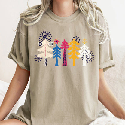 Noel Folk Art, Christmas, Snowflakes, Nordic, Comfort Colors Tshirt