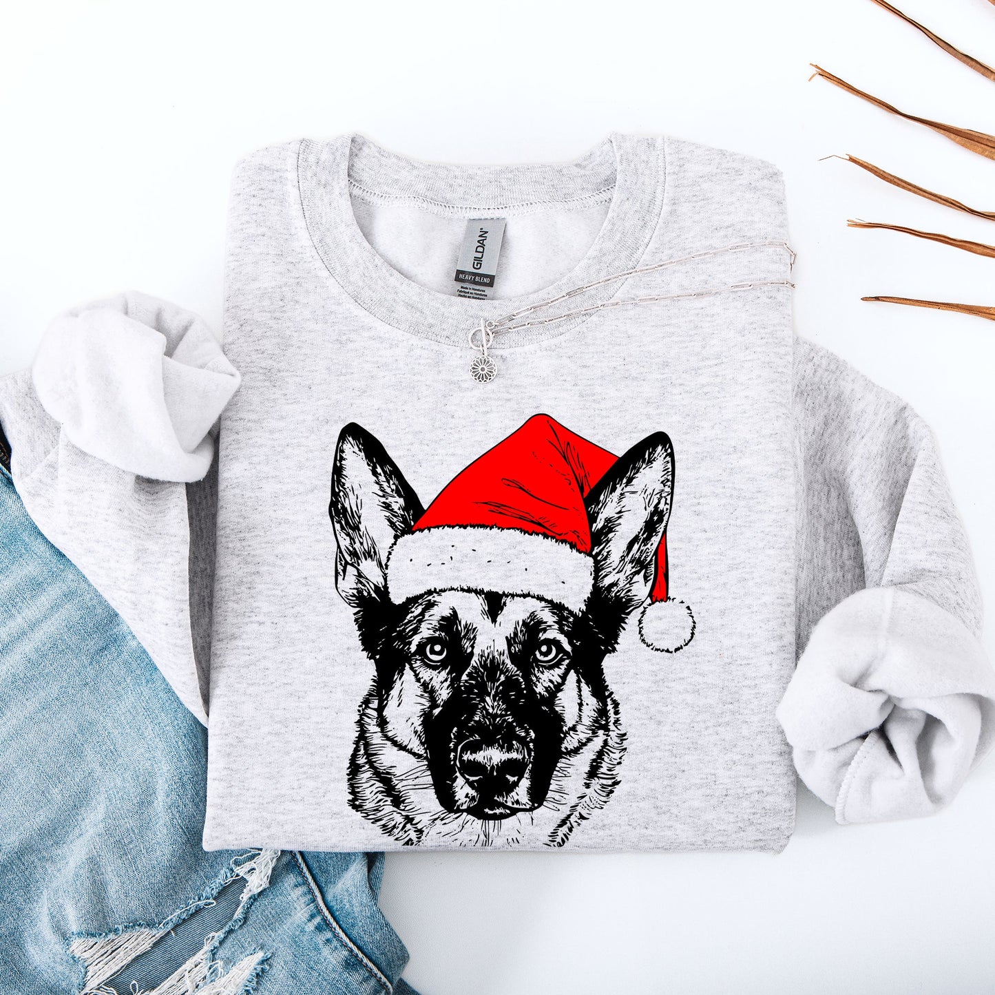 Norwegian Elkhound, Santa, Dog, Christmas, Dog Lover, Pet Sweatshirt