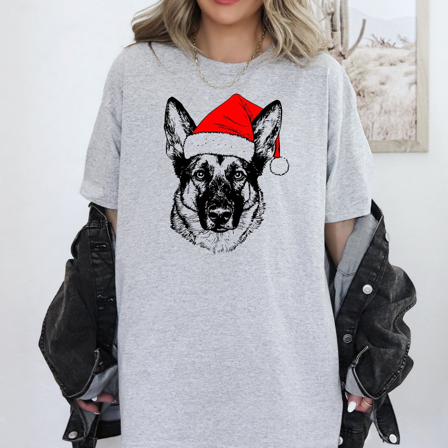 Norwegian Elkhound, Santa, Dog, Christmas, Dog Lover, Pet T-Shirt Comfort Colors T-Shirt