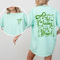 Not Lucky, Just Blessed, Ribbon, Bows, Coquette, Christian, St Patrick's Day, Shamrock, Clover, Lucky, Leprechaun Tshirt Comfort Colors T-Shirt