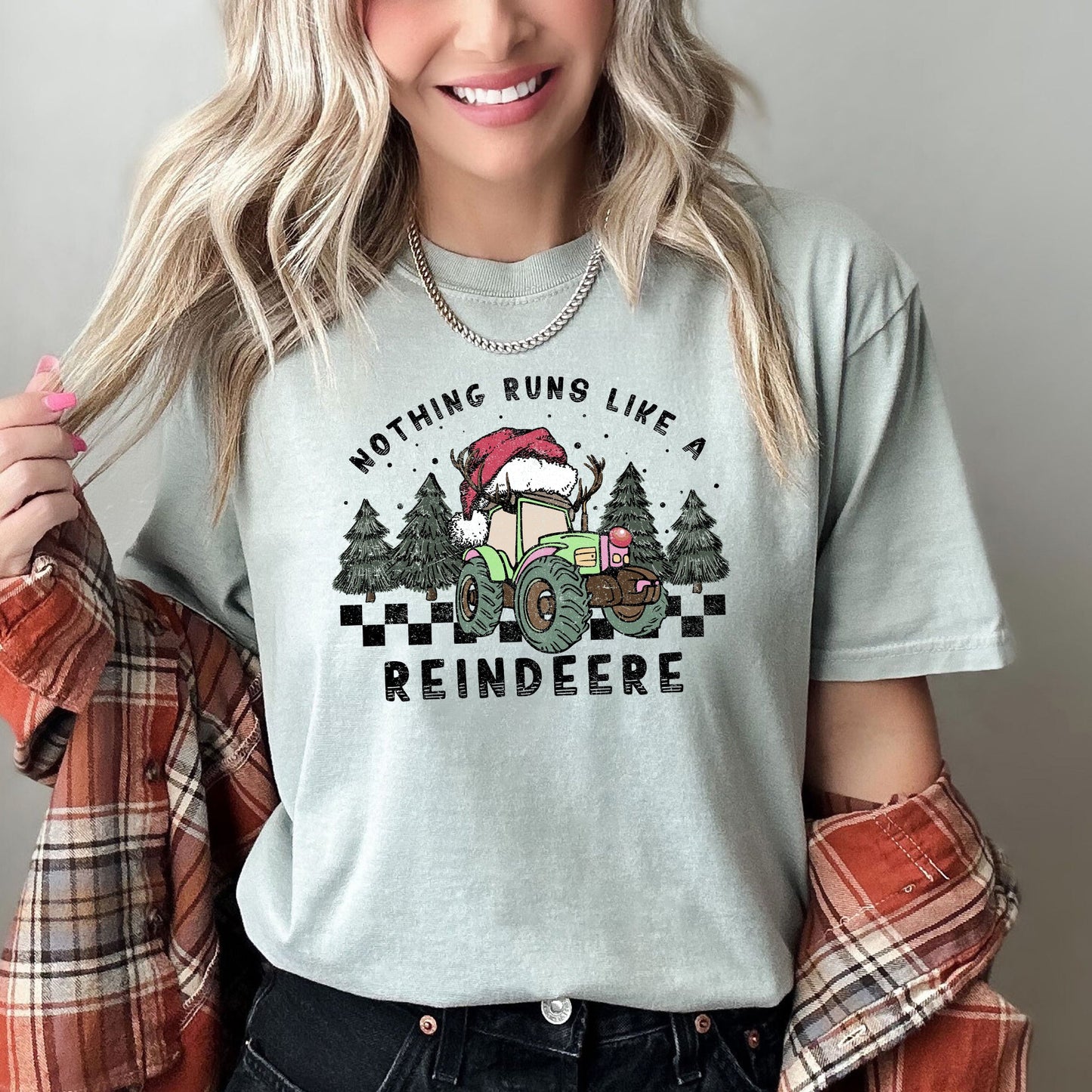 Nothing Runs Like A Reindeere, Deere, Christmas, Tractor, Farm Life, Comfort Colors Tshirt
