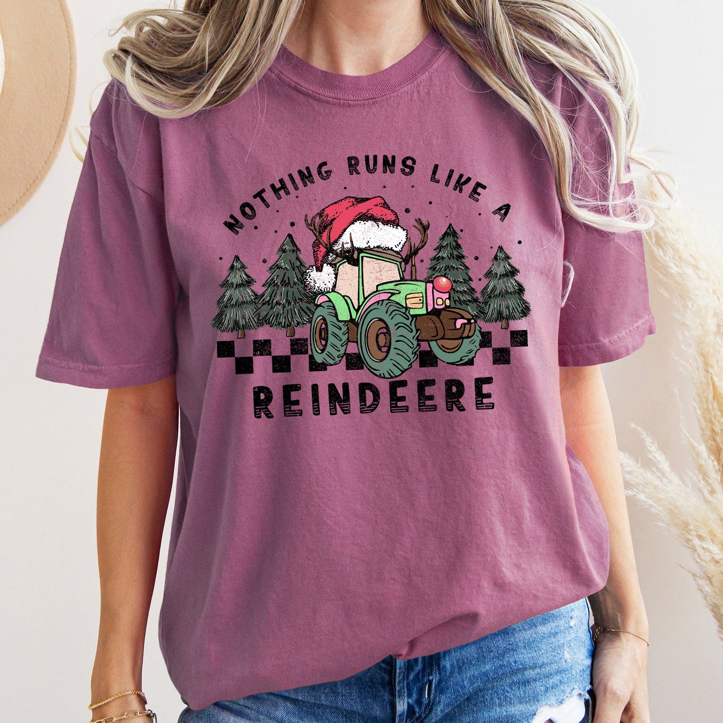 Nothing Runs Like A Reindeere, Deere, Christmas, Tractor, Farm Life, Comfort Colors Tshirt