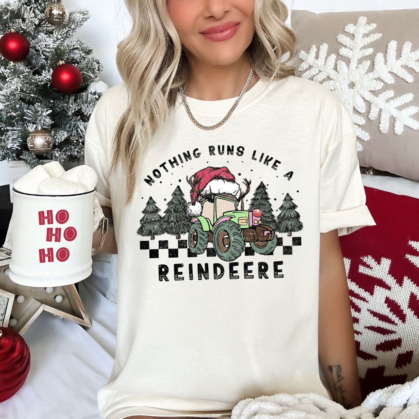 Nothing Runs Like A Reindeere, Deere, Christmas, Tractor, Farm Life, Comfort Colors Tshirt