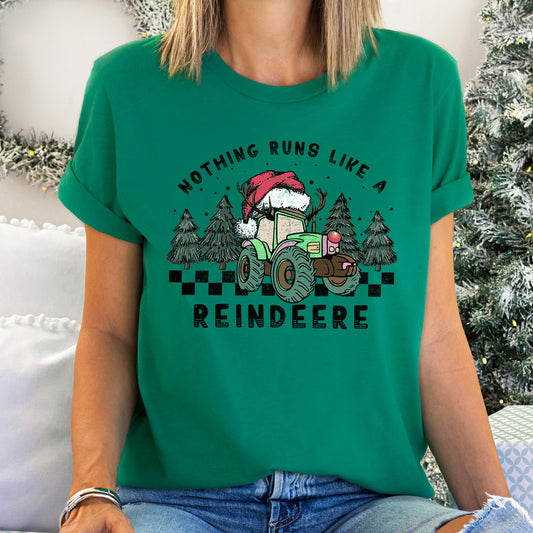 Nothing Runs Like A Reindeere, Deere, Christmas, Tractor, Farm Life Super Soft Tees
