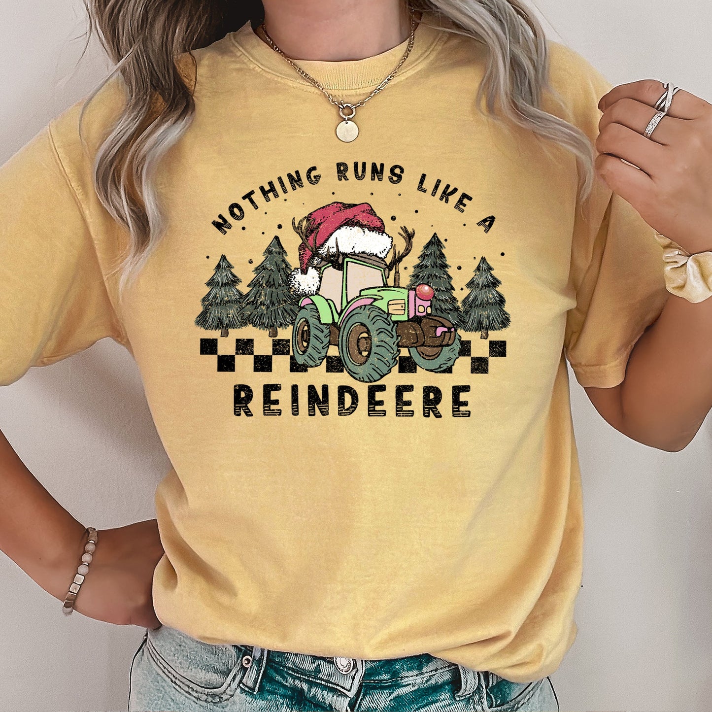 Nothing Runs Like A Reindeere, Deere, Christmas, Tractor, Farm Life, Comfort Colors Tshirt