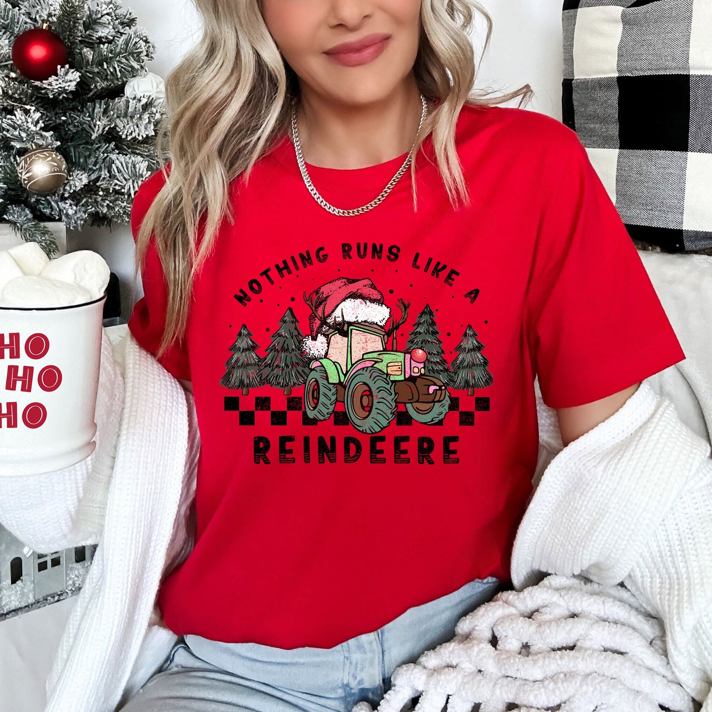 Nothing Runs Like A Reindeere, Deere, Christmas, Tractor, Farm Life Super Soft Tees