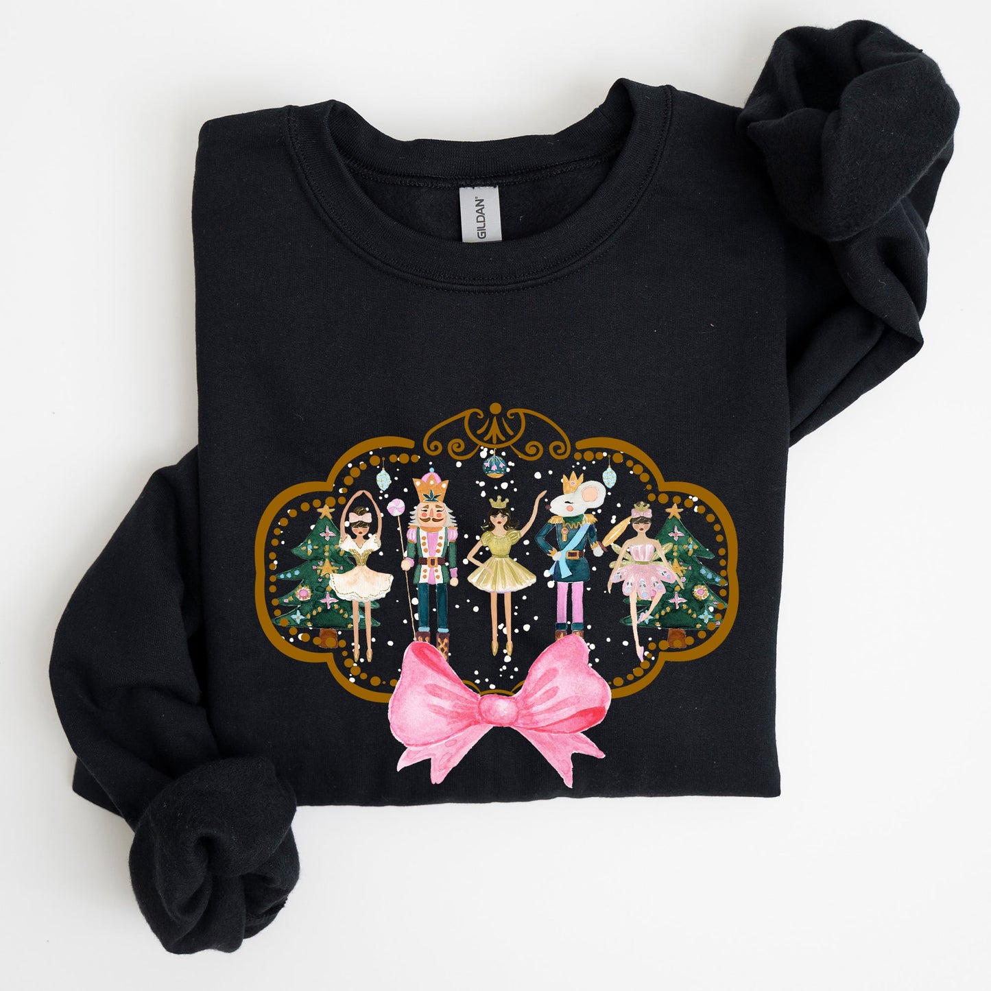 Nutcracker, Christmas, Bow, Sugar Plum Fairy, Noel, Santa, Winter, Ballerina, Xmas, Ballet Sweatshirt