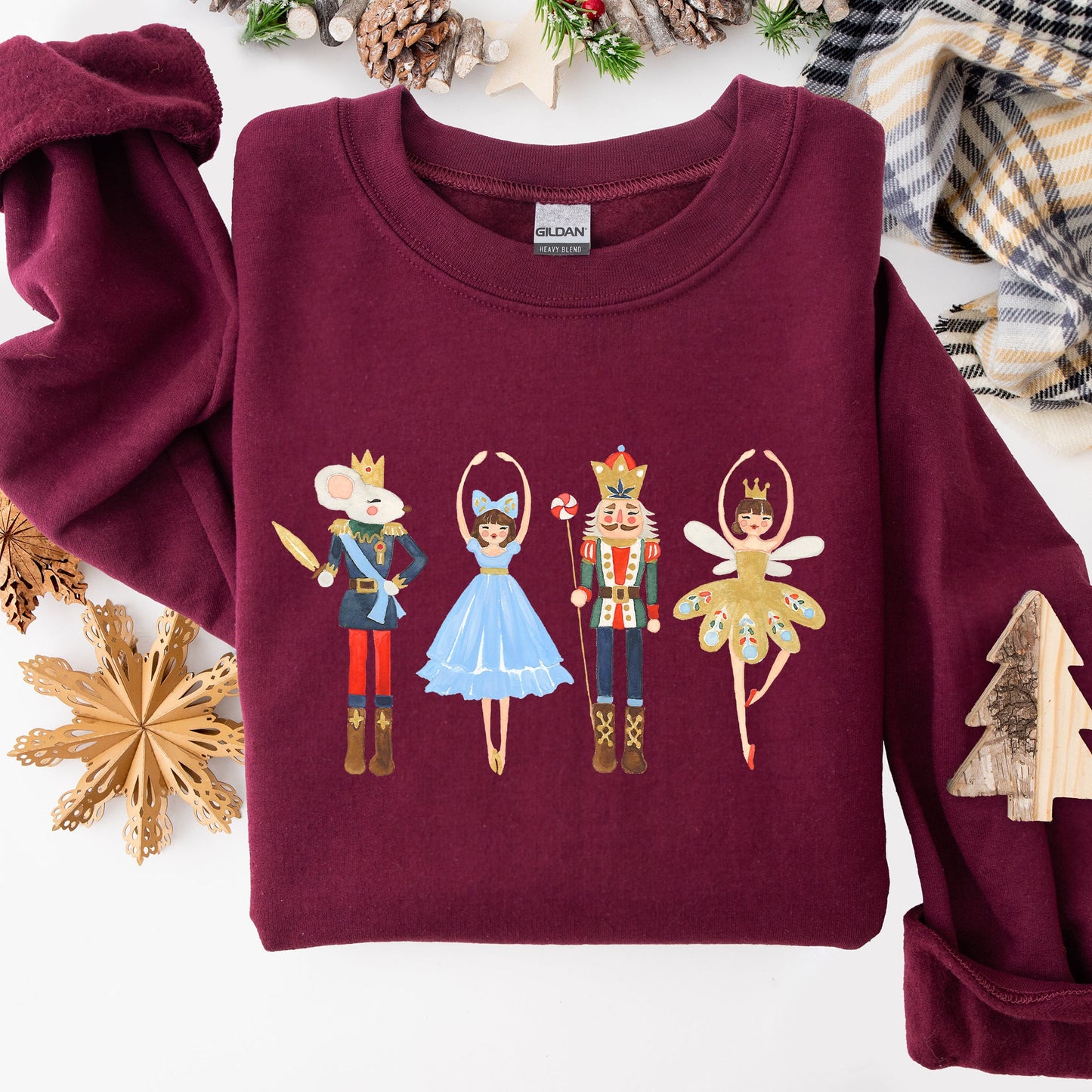 Nutcracker, Christmas, Sugar Plum Fairy, Noel, Santa, Winter, Ballerina, Xmas, Ballet Sweatshirt