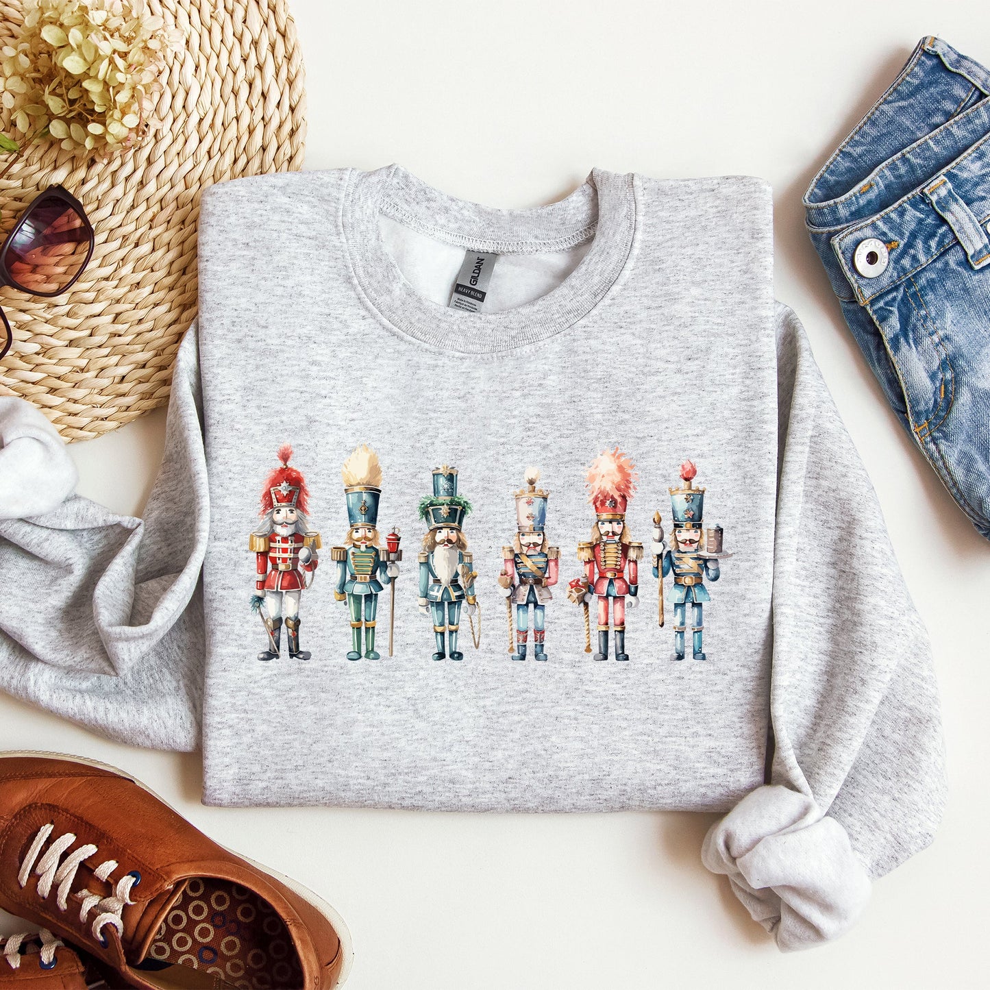 Nutcrackers, Christmas, Santa, Winter, Xmas, Snow, Winter, Ballet Sweatshirt