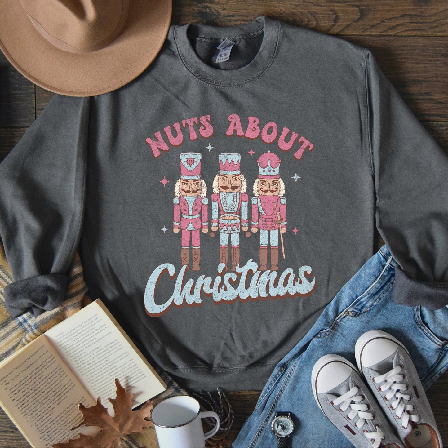 Nuts About Christmas, Pink Nutcrackers Sweatshirt