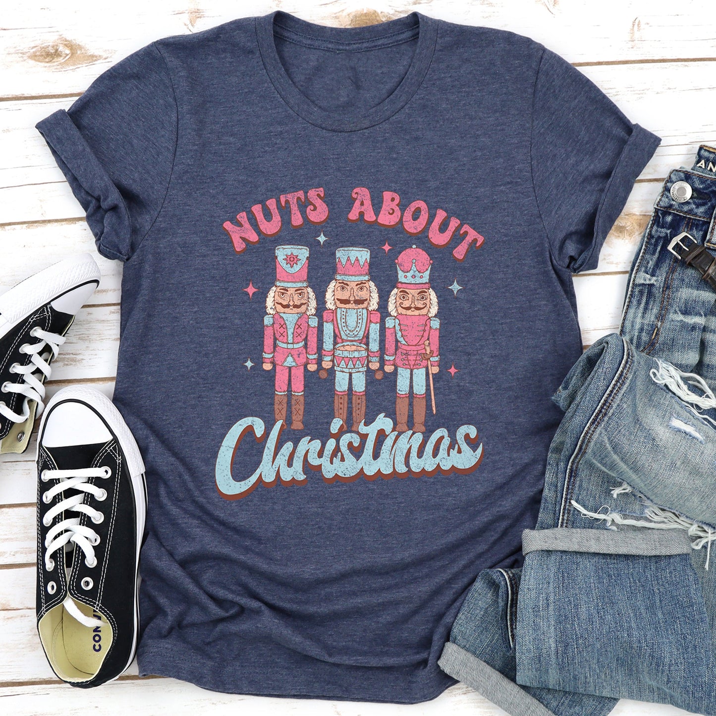 Nuts About Christmas, Pink Nutcrackers Super Soft Tees