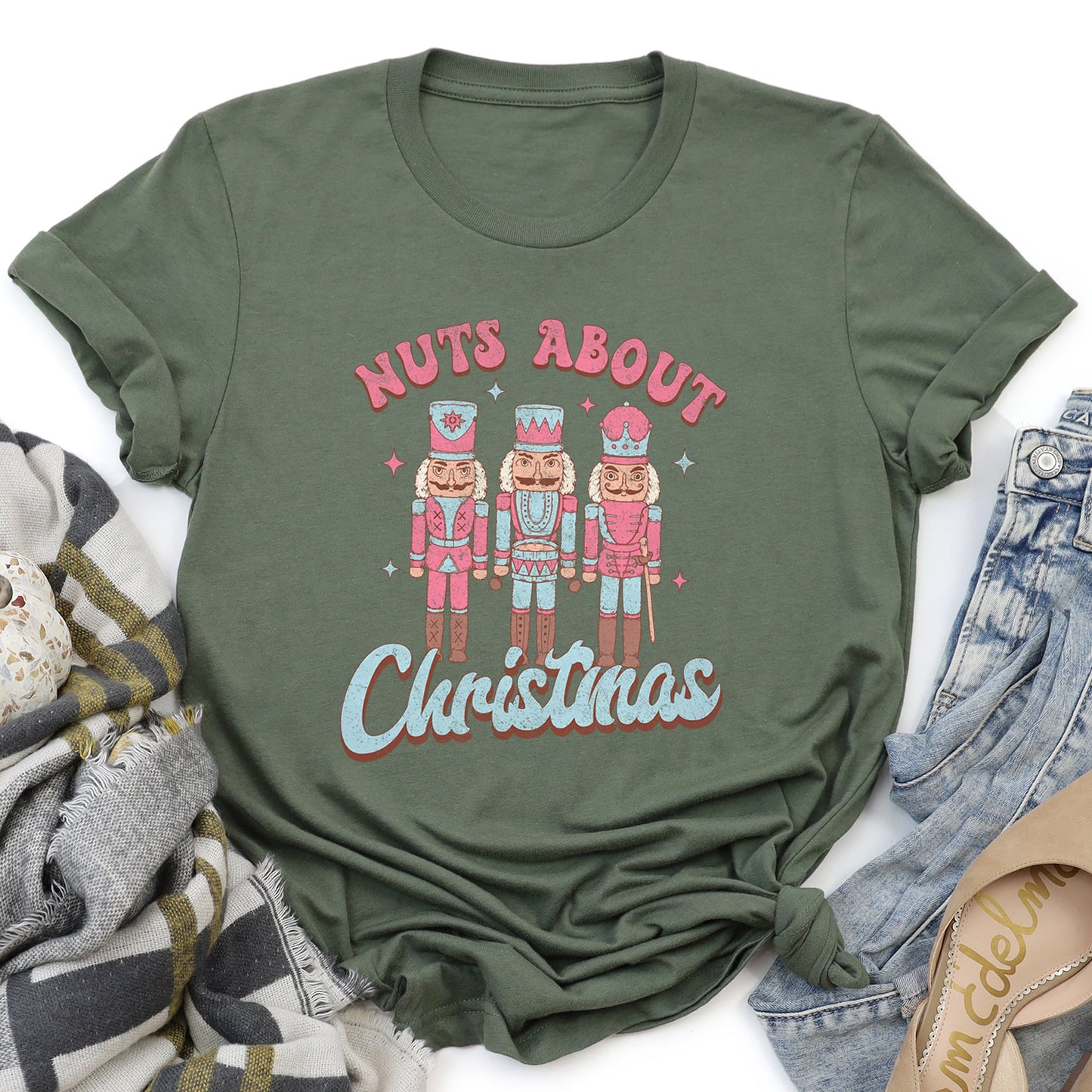 Nuts About Christmas, Pink Nutcrackers Super Soft Tees