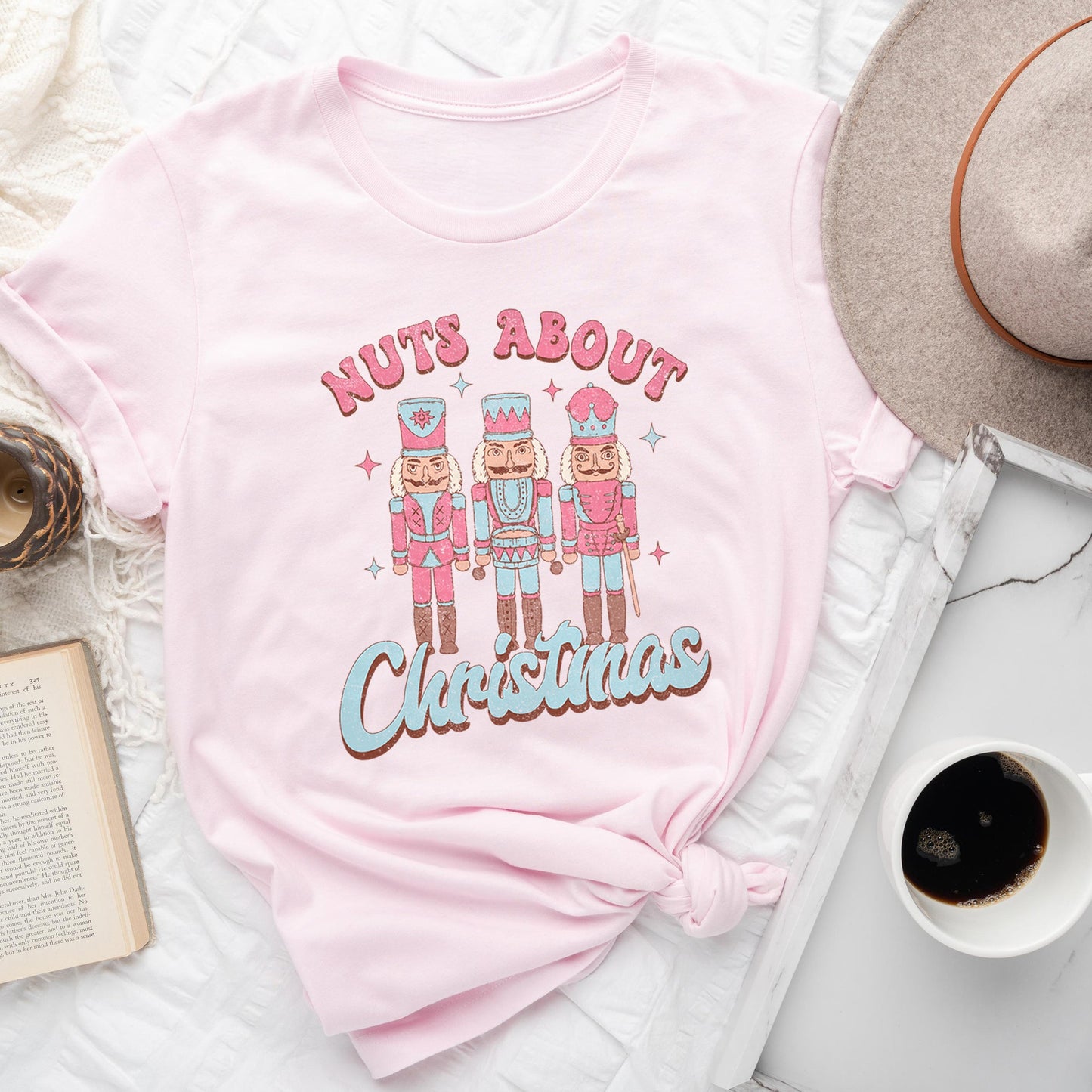 Nuts About Christmas, Pink Nutcrackers Super Soft Tees