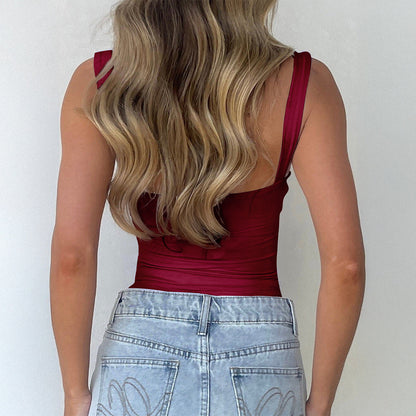 Women Clothing Summer Sexy Lace Top with Narrow Straps Top