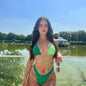 Arrival Swimwear Women Rhinestone Color Matching Lace up Bikini Two Piece Set Split Swimsuit