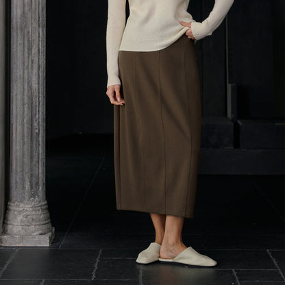 French Office Skirt Women Autumn Winter Back Slit Loose Straight Dress Package Hip Three Dimensional Split Bud Skirt