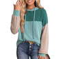 Autumn Winter Twist Strip Color Matching Long Sleeve Hoodie Loose Sweater