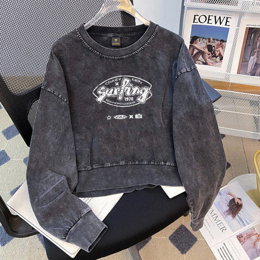 Long Sleeved Design Fried Street Sweater Women Short Street Sweet Cool Top Girls Autumn