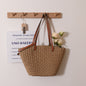 Simple Shoulder Straw Bag Large Capacity Woven Tote Women Bag Seaside Vacation Beach Bag