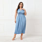 Plus Size Irregular Asymmetric Formal Dress Women Cross Backless Sexy Lace up Dress