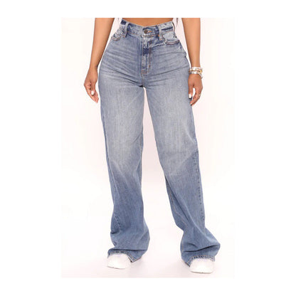 Women Clothing Denim Loose Baggy Hip Hop Street Women Wide Leg Jeans