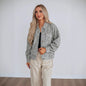 All Matching Loose Washed out Printed Coat Denim Jacket Women